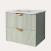 Modern 24 inch wall mounted bathroom storage cabinet, dressing table with 2 drawers - 3 of 4