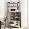 Whizmax Wine Bar Rack Cabinet, Freestanding Wine Cabinet with Glass Rack Wine Bottle Holders, Industrial Bakers Rack for Kitchen Living Dining Room - 2 of 4