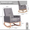 VECELO Modern Glider Rocker Chair with USB Port Armchair & Side Pocket, Faux Leather Upholstered Rocking Chair for Living Room Balcony - 3 of 4