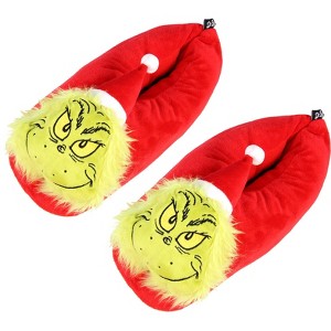 Seven Times Six Dr. Seuss GRINCH Who Stole Christmas Character Santa Grinch Slippers Red - 1 of 4