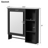 Bathroom Medicine Cabinet With Single Mirror Door, Wall Mounted Storage Cabinet With Mirror Door And Adjustable Shelf, 3 Open Fixed Shelves - 3 of 4