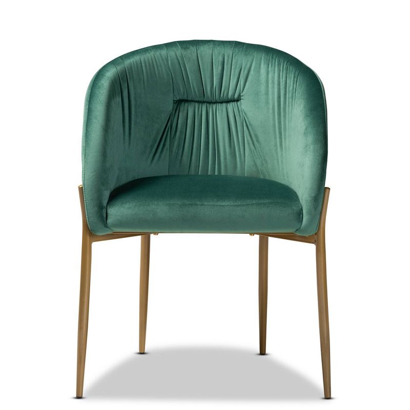 Ballard Velvet Fabric Upholstered Metal Dining Chair - Baxton Studio, 3 of 12
