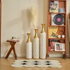 Gulches Floor metal vase modern style decoration home white metal vase set of 3 gorgeous home decoration large glazed metal vases - 2 of 4