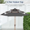 Best Choice Products Woodgrain Pattern 10ft 3-Tier Solar Patio Umbrella w/ 24 LED Lights, Tilt - 4 of 4