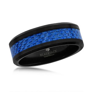 Metallo Black Tungsten Ring - Blue Carbon Fiber - Available Sizes:  9 ,  13 ,  12 ,  11 ,  10 - 1 of 3