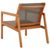 vidaXL Solid Eucalyptus Wood Gray Lounge Chair - Stylish Outdoor Weather-Resistant Patio and Garden Furniture with Breathable Textilene, Easy Assembly - 4 of 4