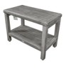 CoastalVogue® Eleganto® 24" Teak Wood Shower Bench with Shelf in Antique Gray Finish - 3 of 4