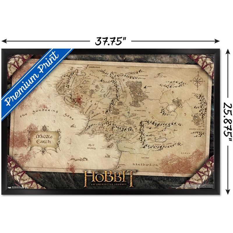 Trends International 24X36 The Hobbit: An Unexpected Journey - Map Framed Wall Poster Prints, 3 of 7