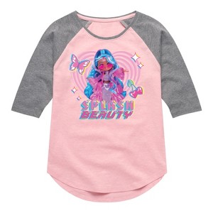 Girls' - LOL Surprise! - Splash Beauty w/ Butterflies & Hearts Shirt Tail Raglan Graphic T-shirt - 1 of 3