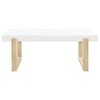 47.25" High Gloss and Natural Coffee Table with Sled Base, Perfect for Modern and Stylish Living Rooms - 3 of 4