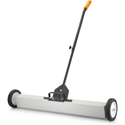 24-Inch Rolling Magnetic Pick-Up Sweeper, 30LBS Capacity, with Quick Release Latch & Adjustable Long Handle, for Nails Needles Screws Collection