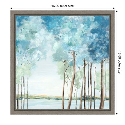 Eva Watts Blue and Green Landscape Canvas Print
