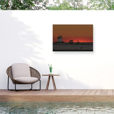 Trademark Fine Art - Kurt Shaffer Lake Erie's Lorain lighthouse at sunset Matted Framed Art