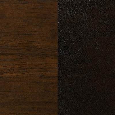 Transitional Brown Swivel Counter Stool with Faux Leather Seat