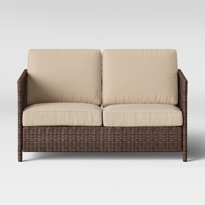 threshold wicker loveseat