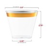Smarty Had A Party 9 oz. Clear w/ Metallic Gold Rim Round Plastic Cups - 240 pcs - 3 of 4