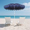 JONATHAN Y Mariner 6.5 ft. Fringe Tassel Beach Umbrella w/ Tilt,Wind Vent,UV Protection,Carry Bag - 2 of 4