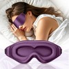 3D Deep Contoured Zero Pressure Sleep Eye Mask for Men and Women, Blackout Blindfold with Adjustable Strap for Travel, Home, Nap , Purple - 2 of 4