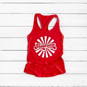 Simply Sage Market Women's America Rays Racerback Graphic Tank - 1 of 3