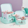 Okuna Outpost Set of 3 Different Sizes of Paperboard Suitcases with Metal Handles, Decorative Cardboard Storage Boxes, Mint - 2 of 4