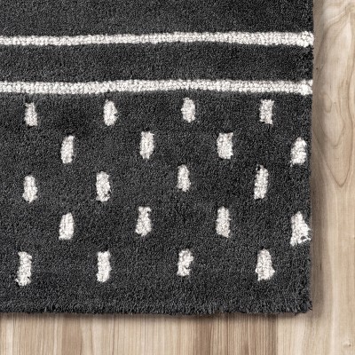 Charcoal Stripe 8' x 10' Hand-Tufted Wool Area Rug