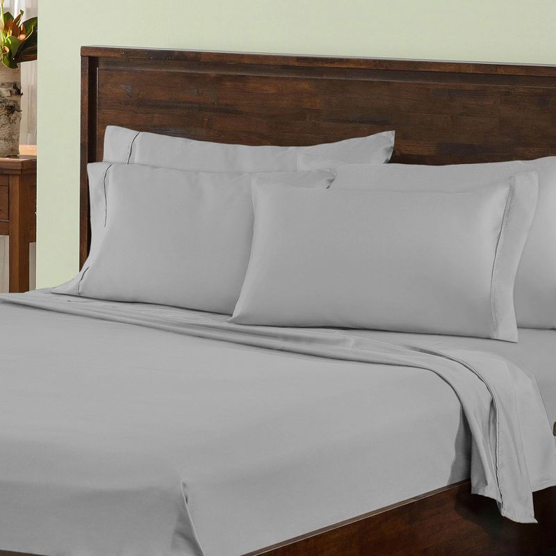 1000 Thread Count Luxury Solid Deep Pocket Cotton Blend Bed Sheet Set by Blue Nile Mills, 2 of 6