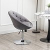 Roundhill Furniture Noas Velvet Upholstered Tufted Back Swivel Accent Chair, Gray - 4 of 4