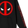 Deadpool Classic Logo Merc With A Mouth Long Sleeve Black Adult Hooded Sweatshirt - 3 of 4