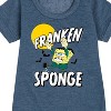 SpongeBob SquarePants Franken Sponge Graphic Short Sleeve Fleece Dress - Heather Navy - Small - 2 of 4