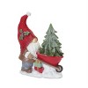 Christmas Gnome Figurines – 7"H & 8"H Snowman & Wheelbarrow Holiday Resin (Set of 2) by Melrose - 2 of 3