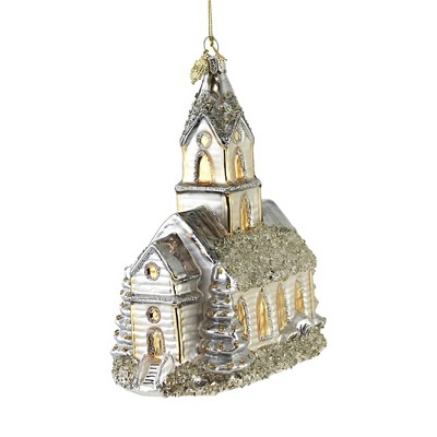 Huras 6.5" Silver & Gold Church Ornament Anniversay Wedding  -  Tree Ornaments