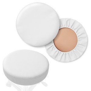 Saloniture 2-Pack Round Stool Seat Cover, Waterproof Slipcover for Swivel Chair or Barstool - 1 of 4