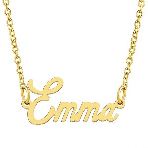 KISPER 18K Gold Plated Stainless Steel Personalized Name Pendant Necklace - 1 of 4