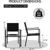 homfan Patio Dining Chairs Set of 4 with Backrest,Washable Patio Chair Set with Aluminum Frame and Armrests Stackable - 2 of 4
