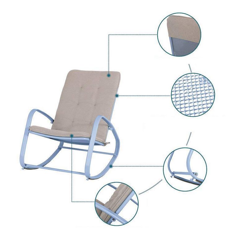 Outdoor Rocking Chair - Blue - Captiva Designs, 3 of 7