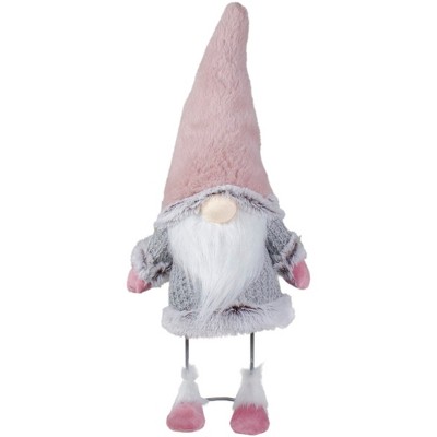 Northlight 17" Pink and Gray Bouncy Gnome Standing Christmas Decoration