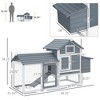 59" Small Wooden Chicken coop Hen House Poultry Cage for Outdoor Backyard with 2 Doors, Nesting Box and Removable Tray - 3 of 4
