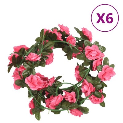 Aghana Digitals 6pcs 240cm Pink Red Artificial Silk & PE Flower Garlands - 45 Flowers Each,