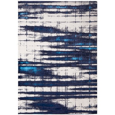 Indio Modern Abstract Ivory/Blue/Gray Area Rug
