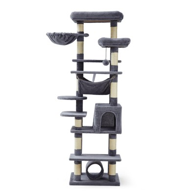 Cat Tree with Sisal Scratching Posts | Plush Perch & Particleboard Base | Multi-Level Cat Tower for Small/Medium Cats