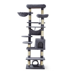 Cat Tree with Sisal Scratching Posts | Plush Perch & Particleboard Base | Multi-Level Cat Tower for Small/Medium Cats - 1 of 4