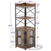 Aheaplus 5-Layer Corner Wine Cabinet with LED Light Strip and Glass Rack, Corner Display Shelf with Power Socket - 3 of 4