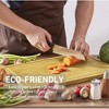Cutting Board Set of 3, 1.5cm Thickness Bamboo Chopping Board, Wooden Serving Tray with Holder and Juice Groove - 4 of 4