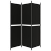 vidaXL 3-Panel Room Divider in Black, Portable and Foldable, 59.1"x70.9" Size, Created from Durable Polyester Fabric and Iron, Versatile Usage - 4 of 4