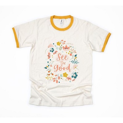 Simply Sage Market Women's See The Good Floral Short Sleeve Ringer Tee