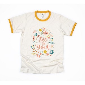 Simply Sage Market Women's See The Good Floral Short Sleeve Ringer Tee - 1 of 2