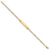 Black Bow Jewelry 14k Yellow Gold and Rhodium Pave Figaro I.D. Bracelet 7 Inch - 2 of 4