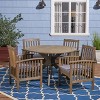 Christopher Knight Home Valence Outdoor Acacia Wood 5 Piece Dining Set with Water Resistant Cushion - 2 of 4