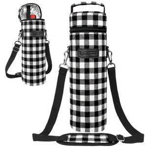 OPUX Wine Bag Single Bottle Carrier Tote Shoulder Strap, Insulated Thermal Carry Case Cooler Travel Picnic Beach Gift - 1 of 4