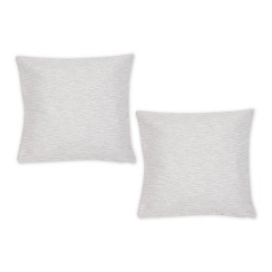2pc 18"x18" Tonal Recycled Cotton Square Throw Cover Light Gray/Off-White - Design Imports: Zipper Closure, Indoor Use - 1 of 4